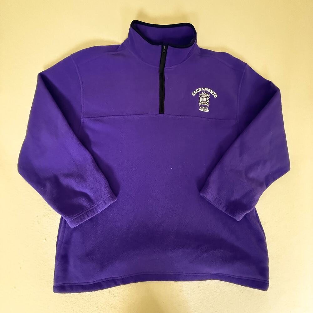 Active Sacramento Kings 1985 Quarter Zip Fleece Pullover Purple XL